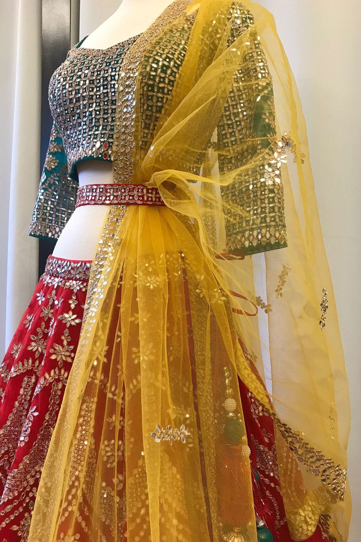 MIRROR WORK LEHENGA SET - Ready To Ship