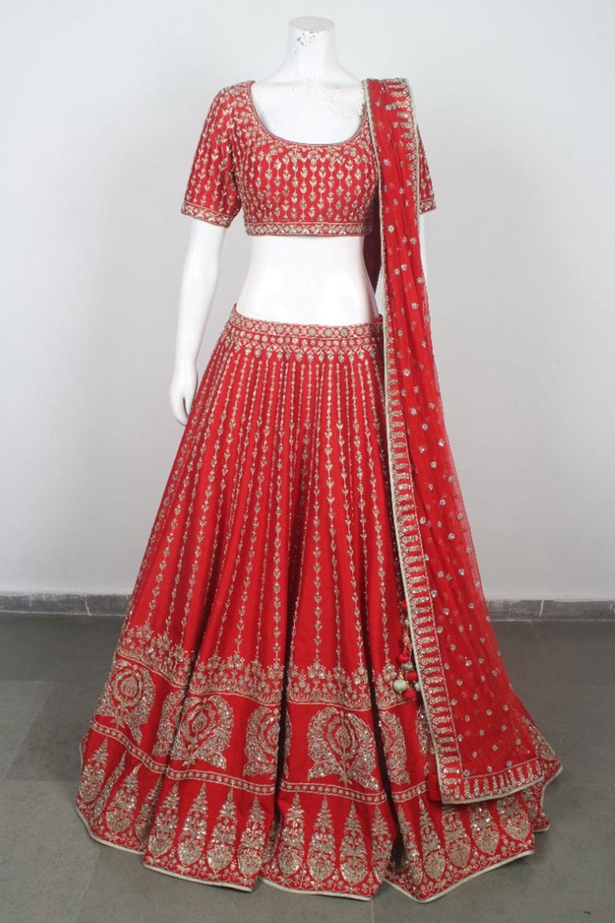 RED MAHEEN LEHENGA - Ready To Ship