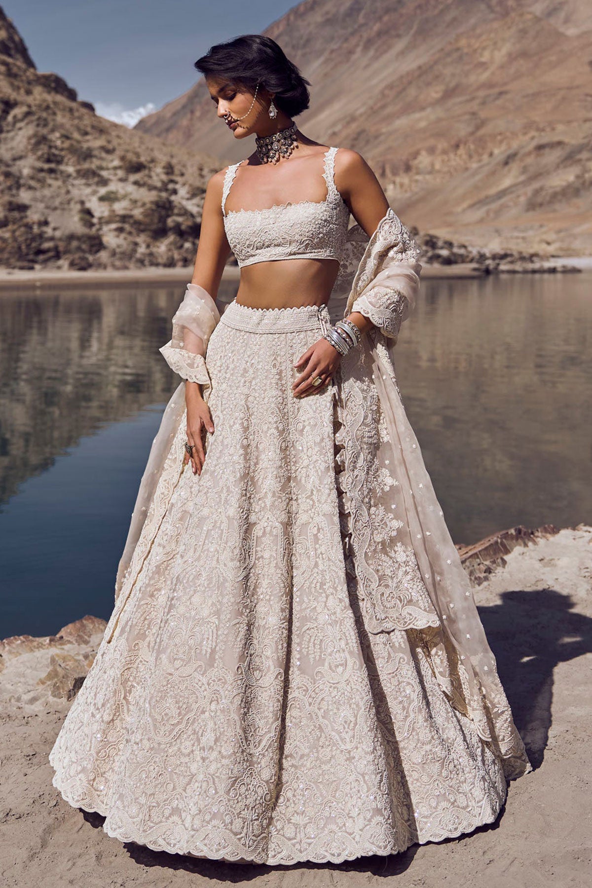 Carmine lehenga set