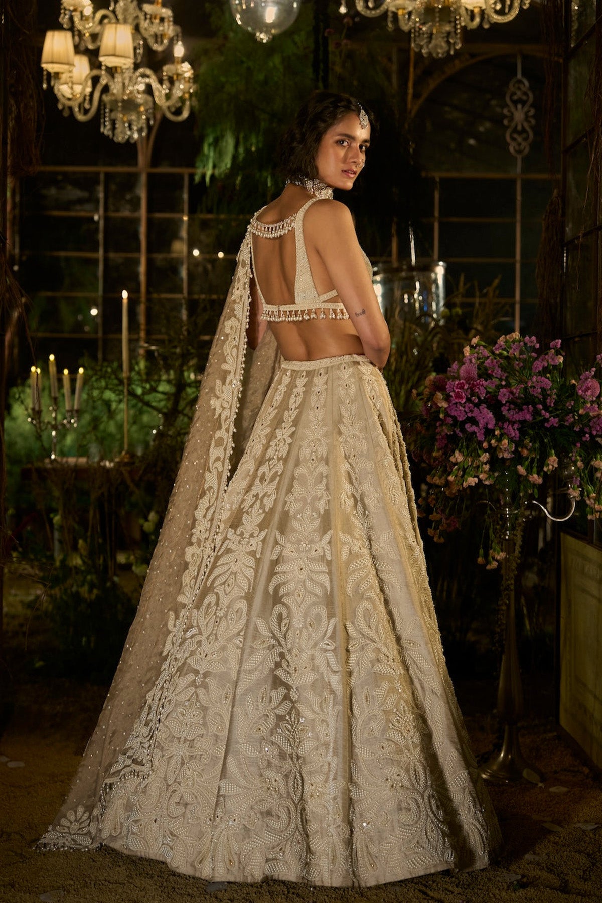 Champagne Pearl Lehenga Set