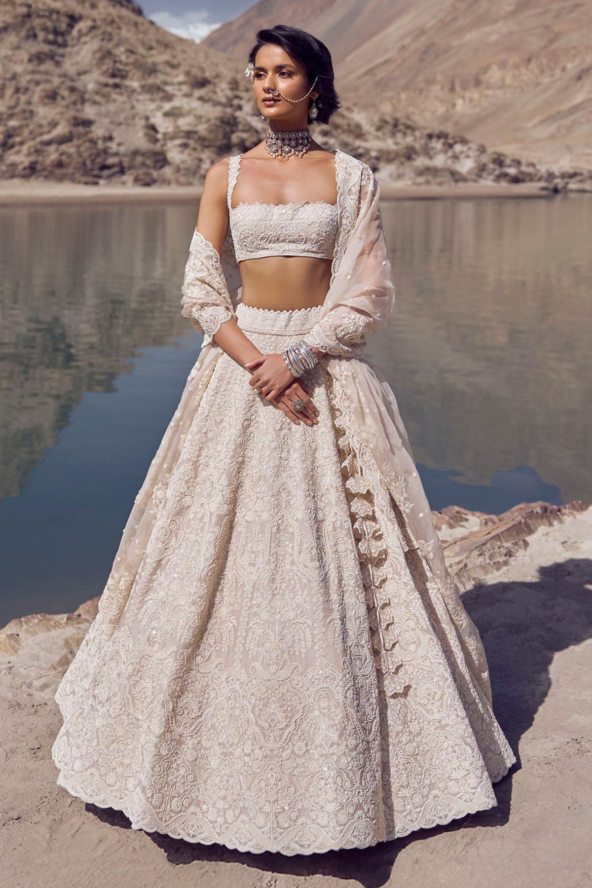 Carmine lehenga set