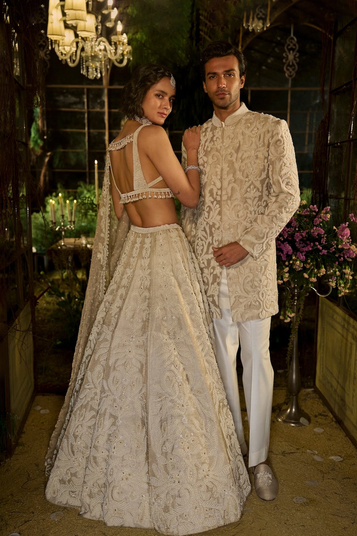 Champagne Pearl Lehenga Set