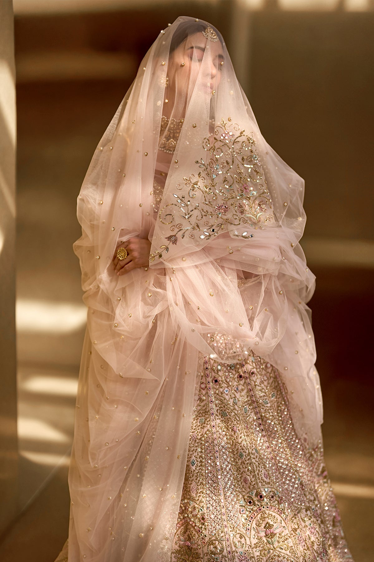 BABY PINK COUTURE ZARDOZI LEHENGA SET