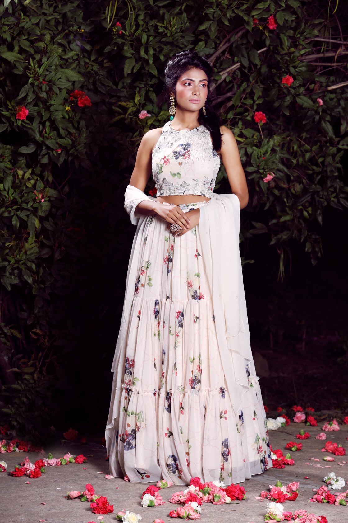 Masoom Minawala In Our Ivory Tiered Lehenga Set