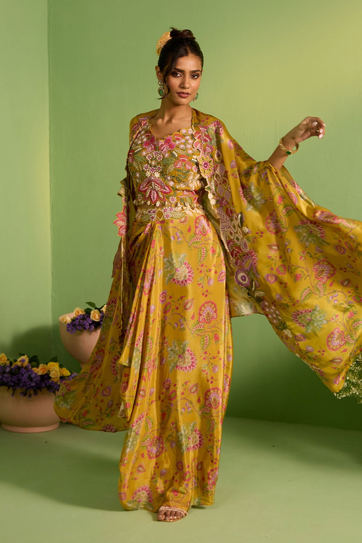 Zivara Printed Cape Set