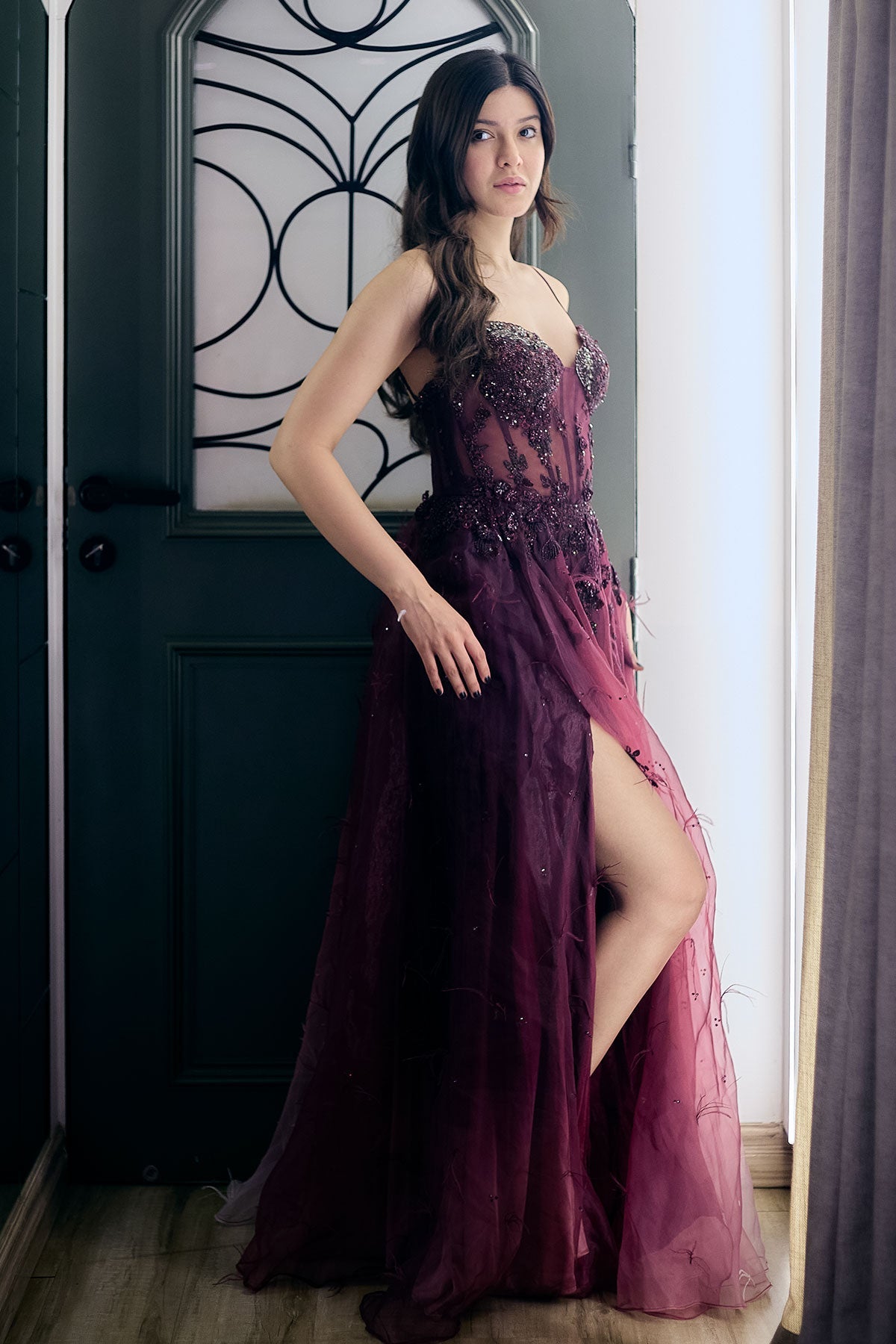 Shanaya Kapoor In "Amber Glow" Shaded Gown
