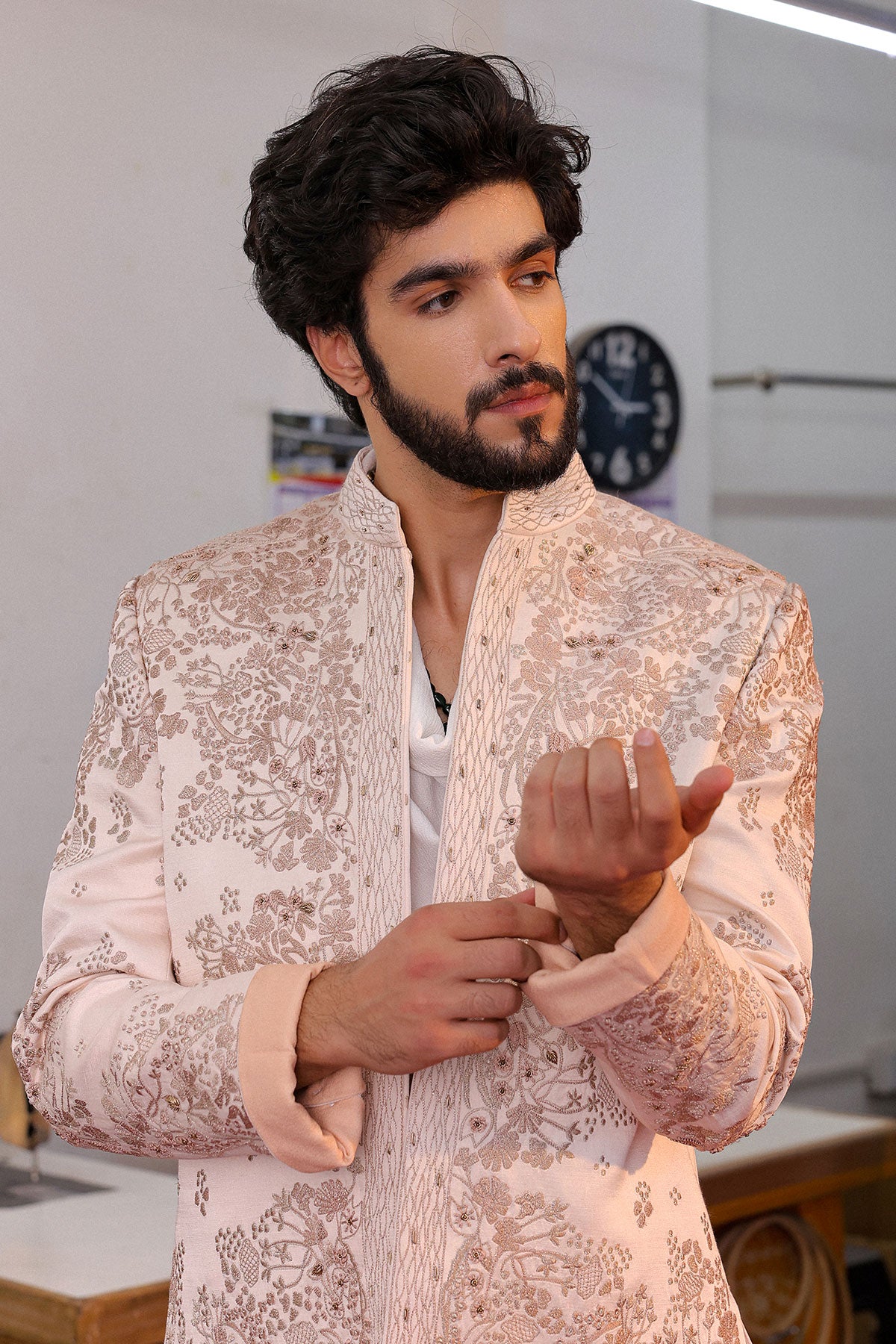 Pastel Pink Bandhgala Set