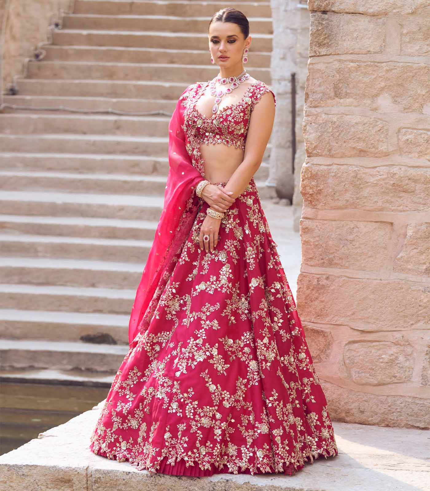 REENIE SEQUENCE ZARDOZI CREEPER LEHENGA SET