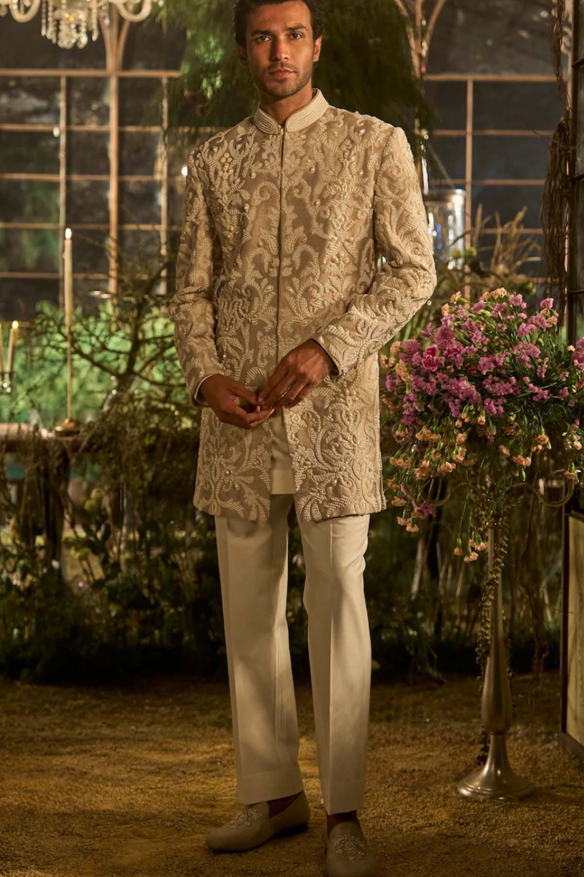 Champagne Pearl Sherwani Set