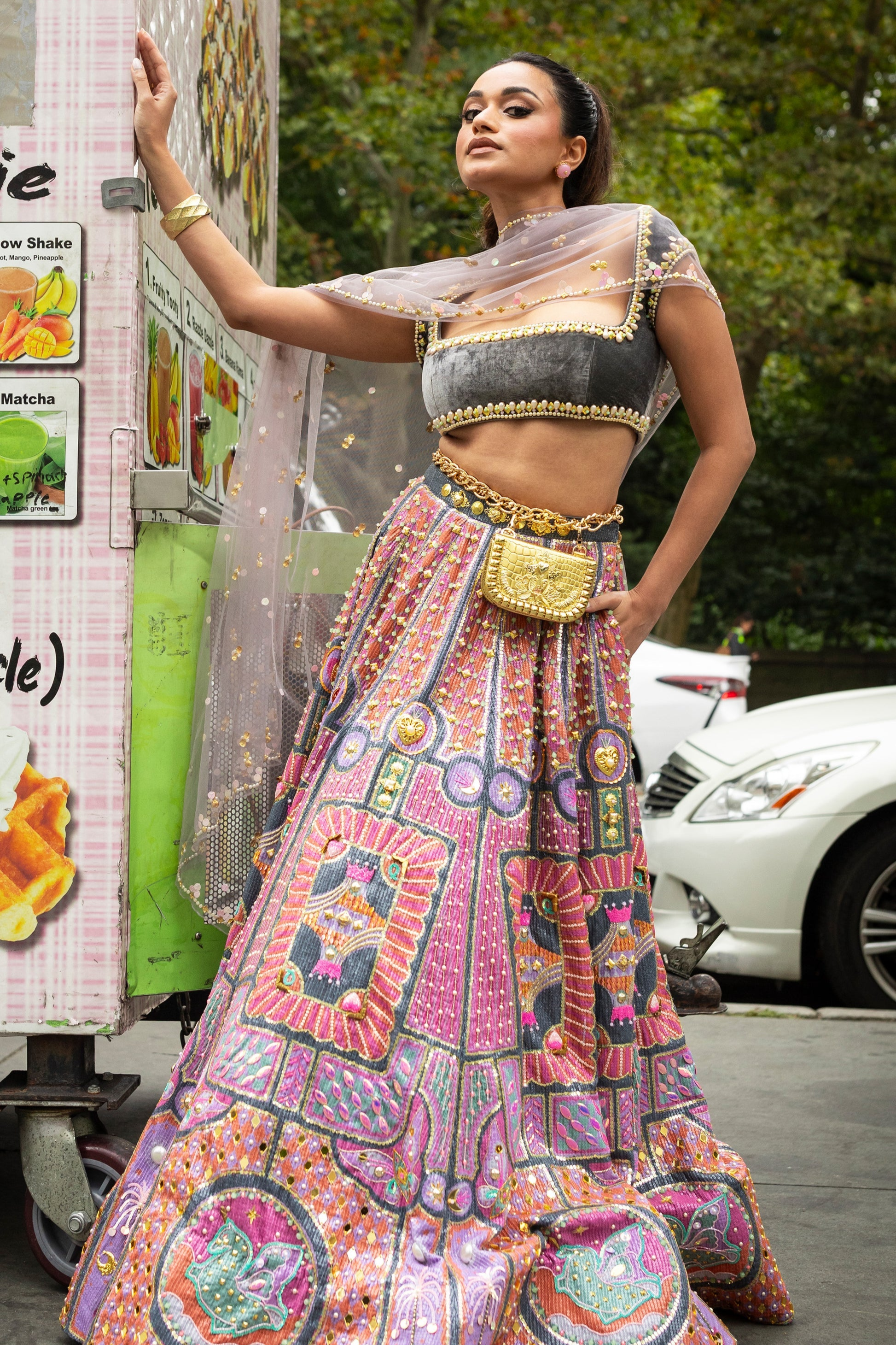 Alice Grey Lehenga Set