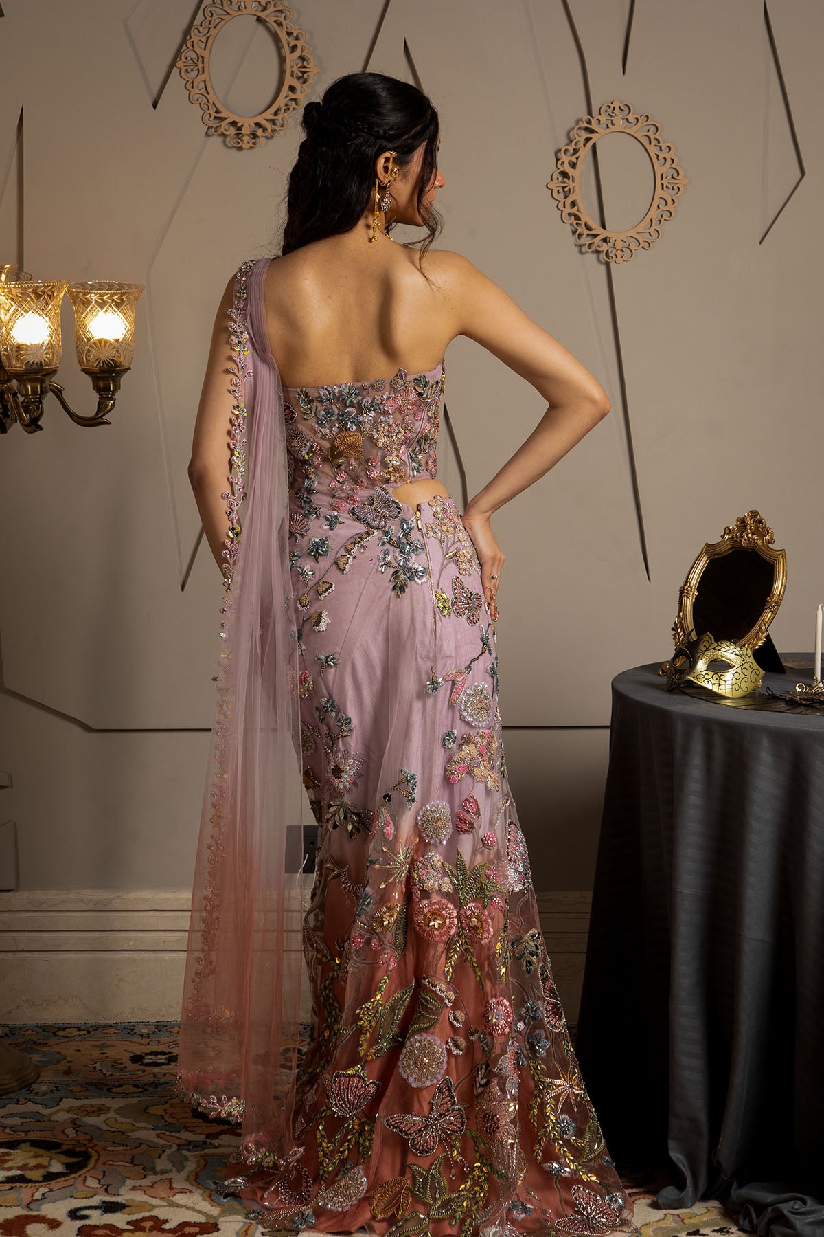 Elysia One shoulder draped dress