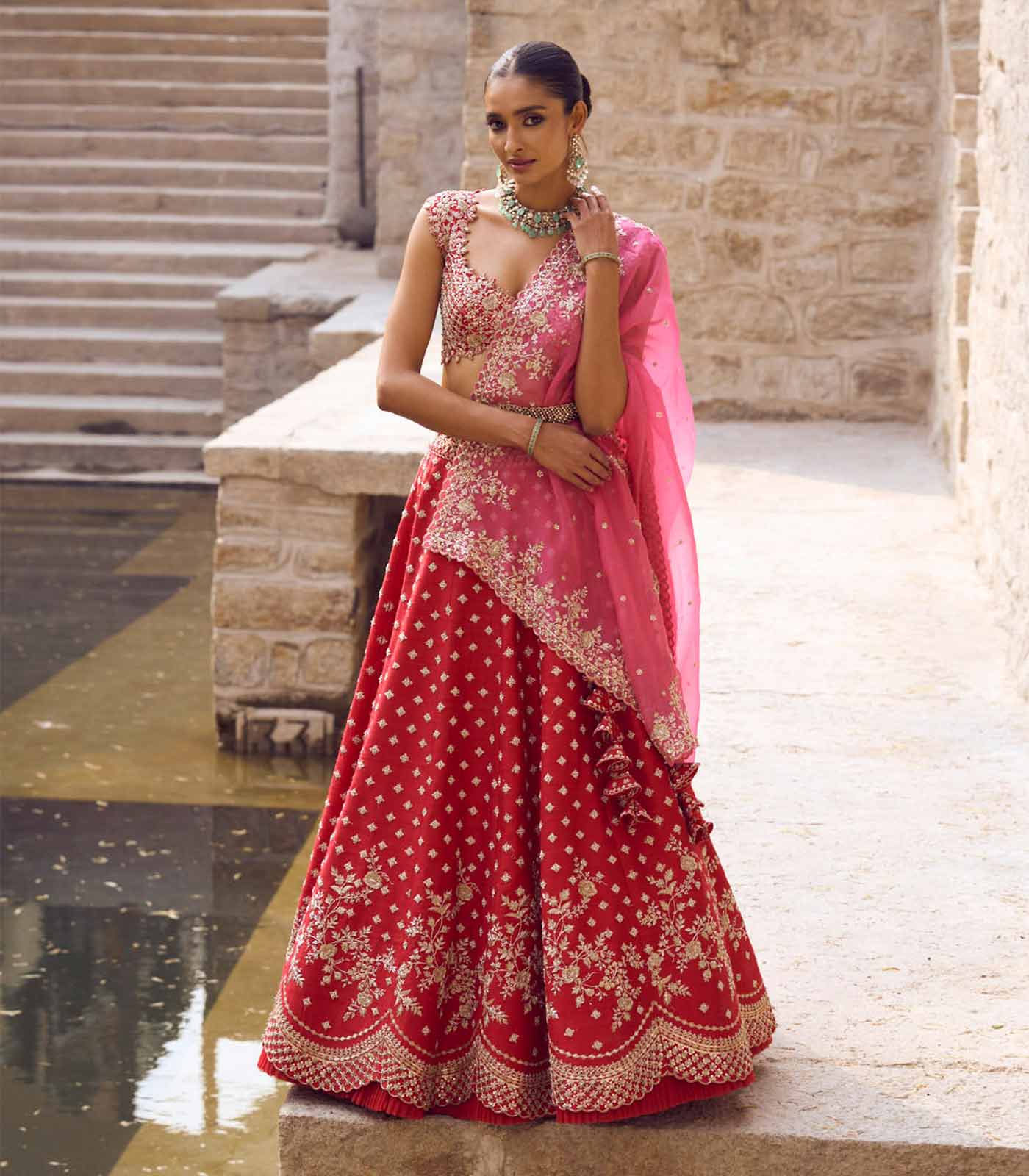 ADARA MILD CREEPER SCALLOP LEHENGA SET
