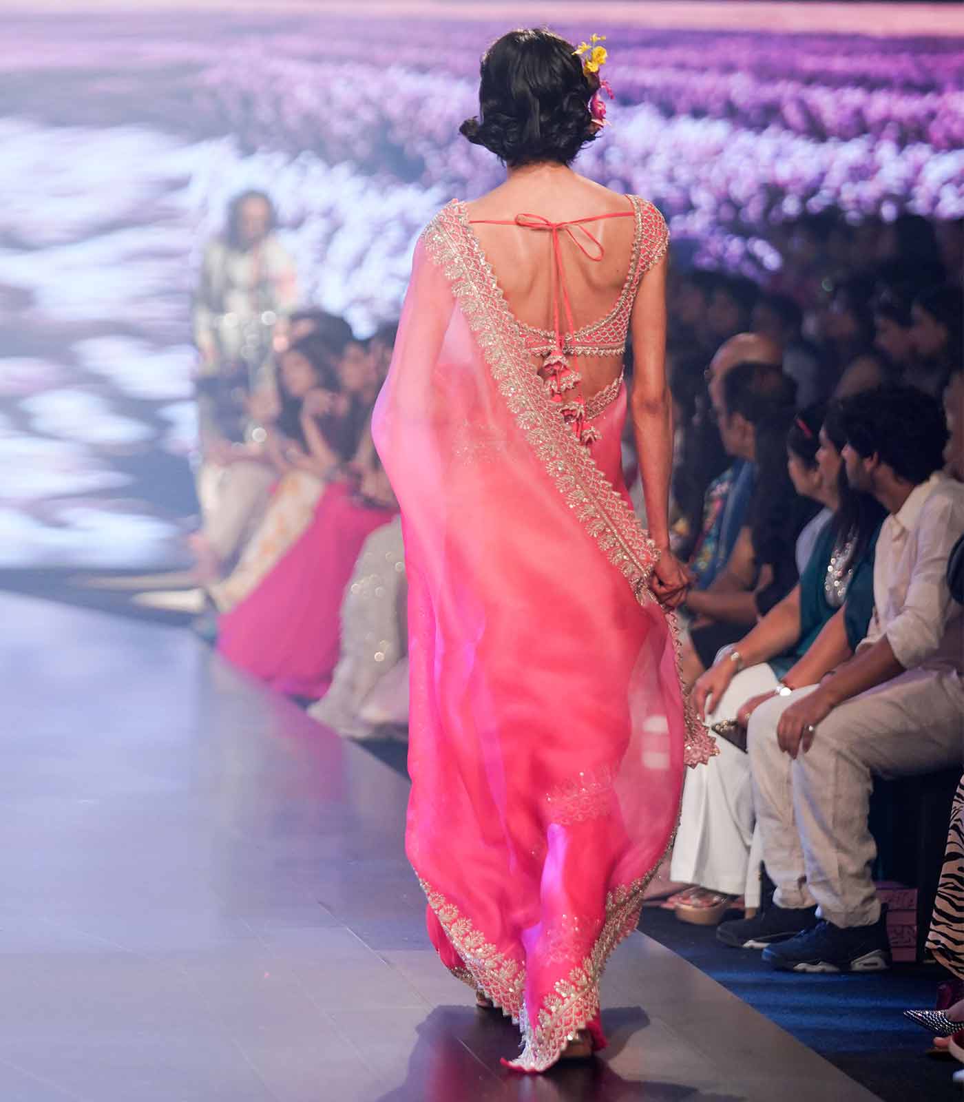 NADIRA OMBERE PINK SAREE