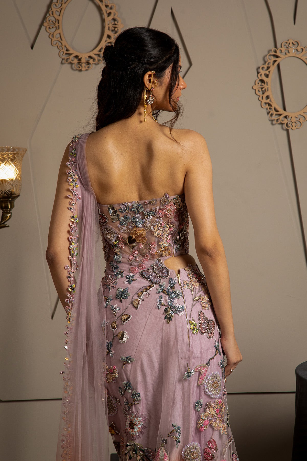 Elysia One shoulder draped dress