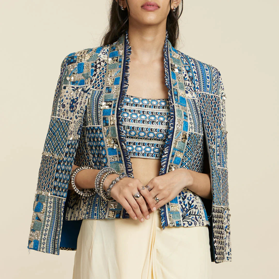 BLUE PATCHWORK NOOR JACKET