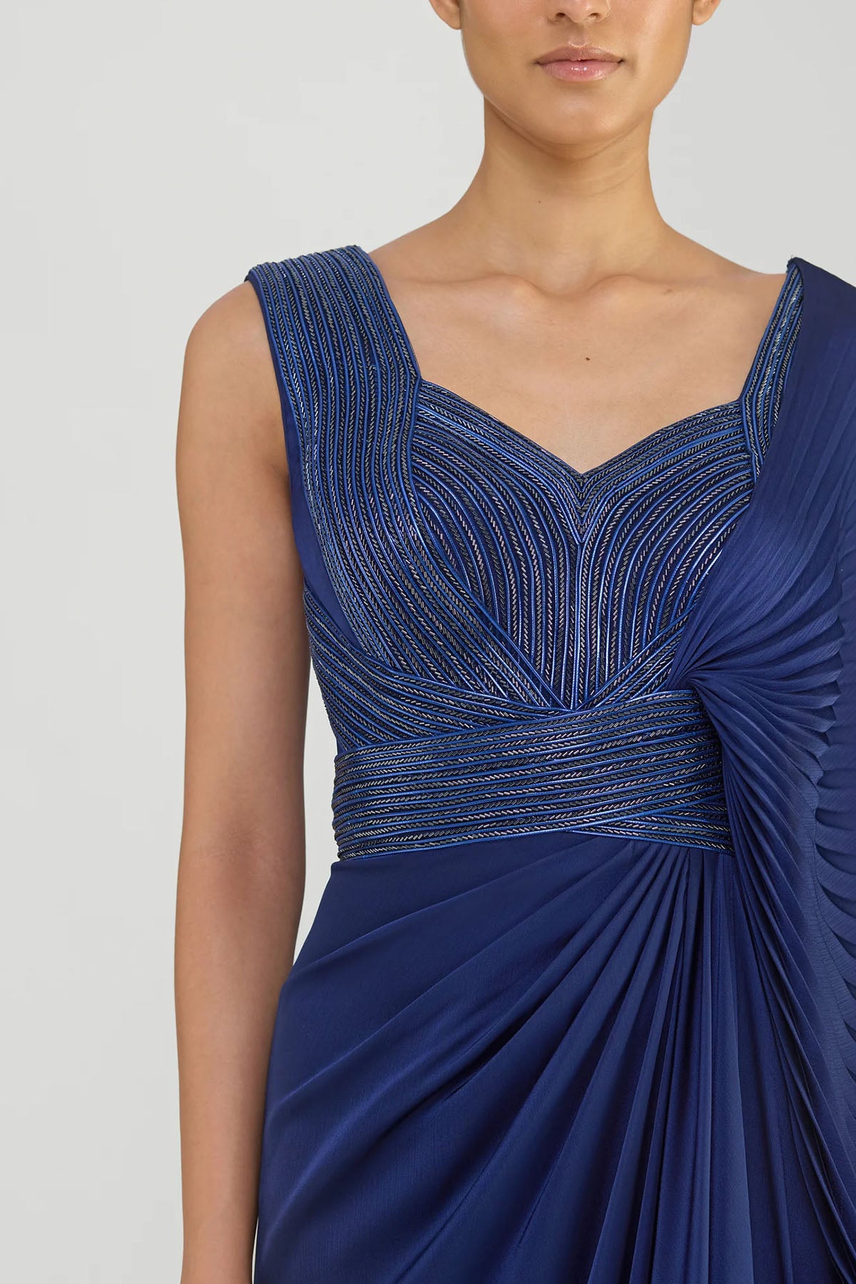 Structured Plisse Saree