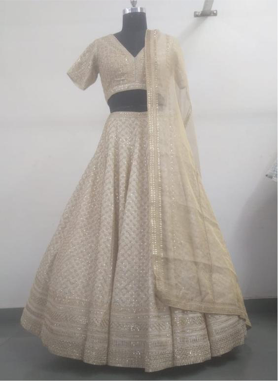 Ivory Gota Patti Lehenga Set - Ready To Ship