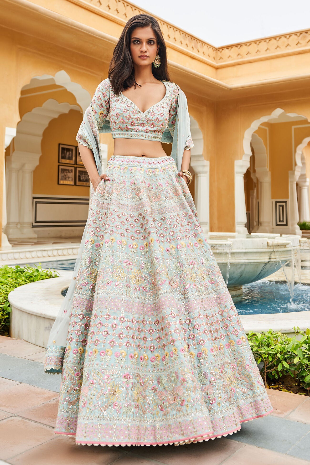 Gayaka Lehenga - Powder Blue