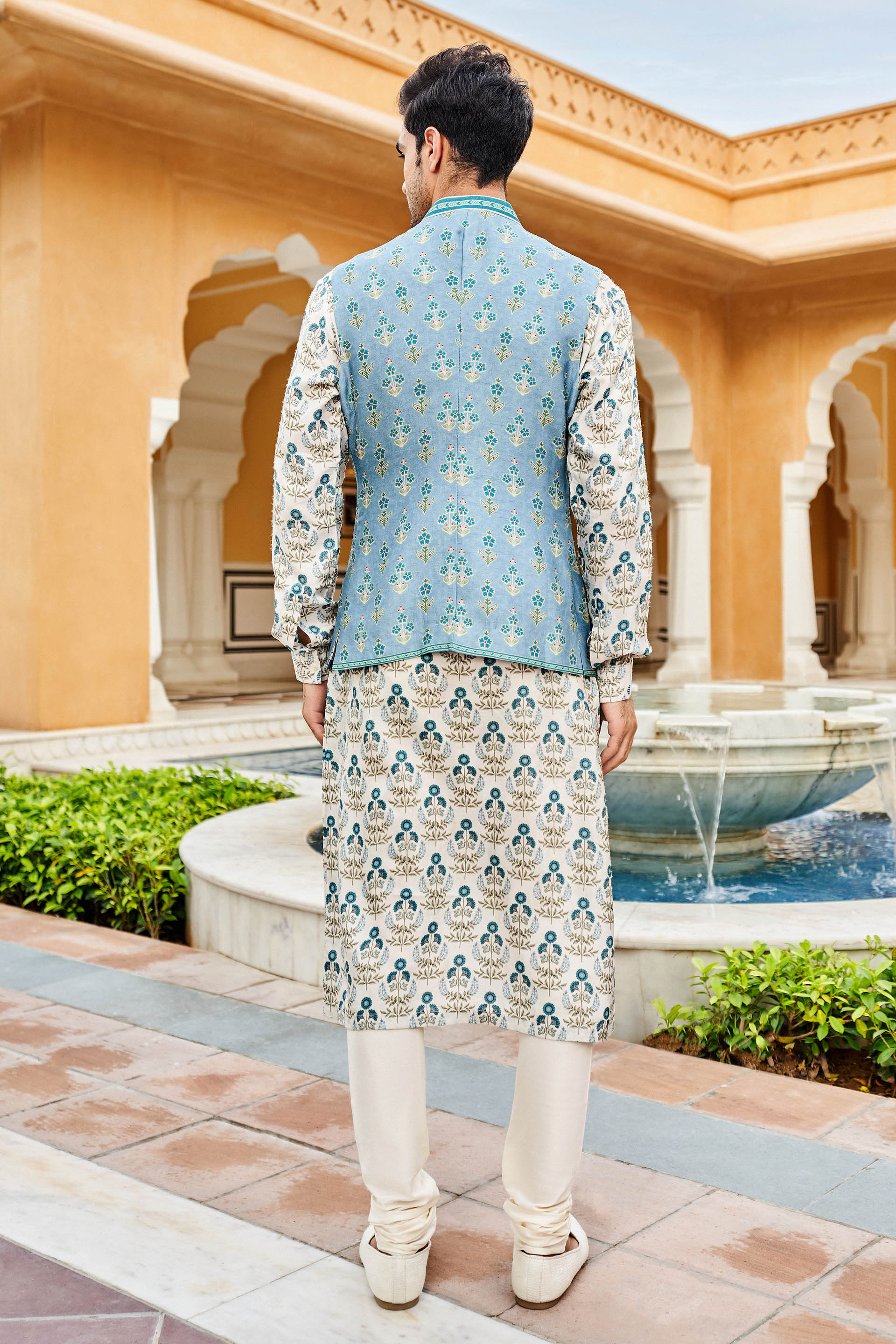 KAVAN NEHRU JACKET - POWDERBLUE