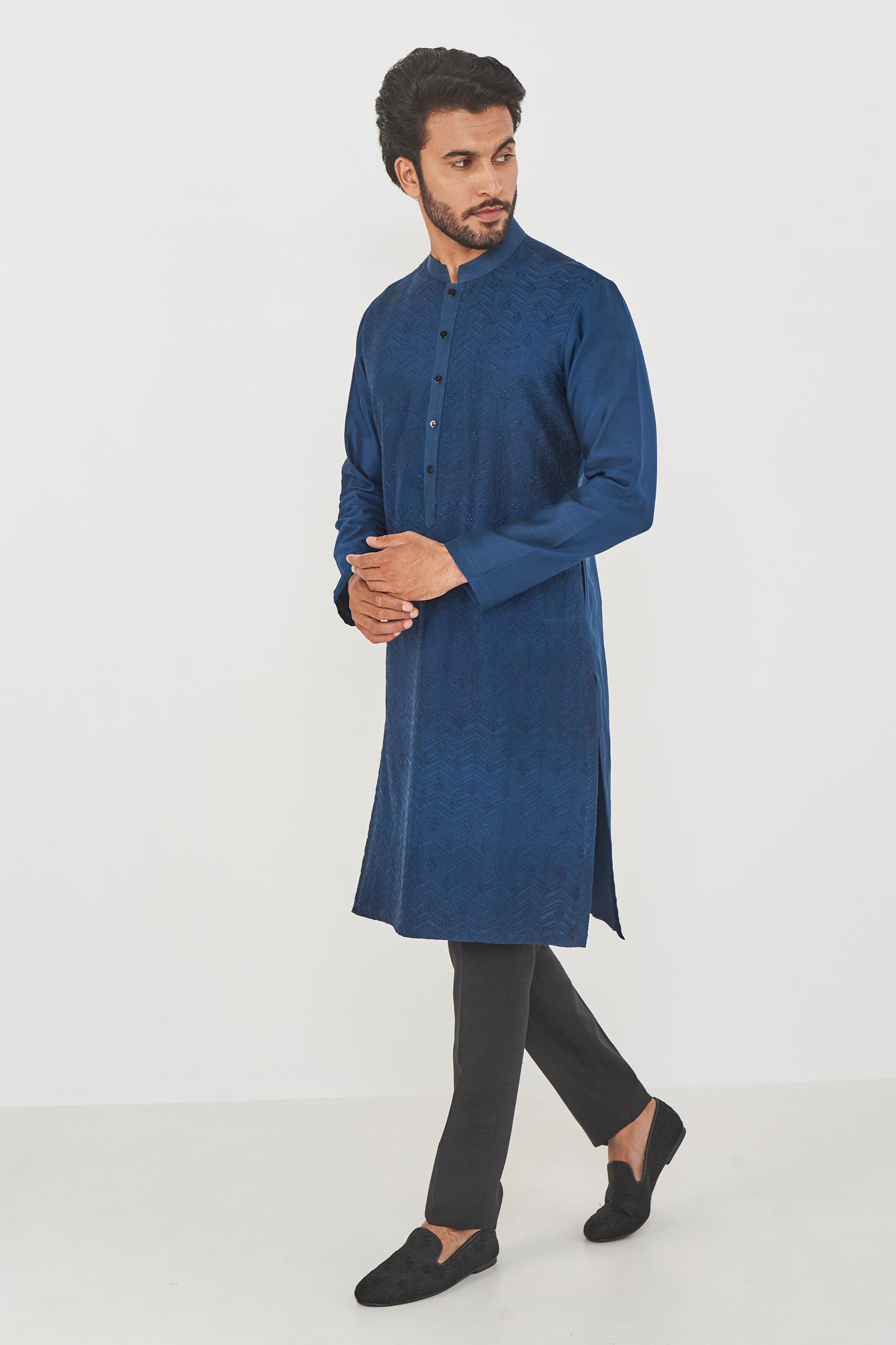 GULZAR KURTA - NAVY