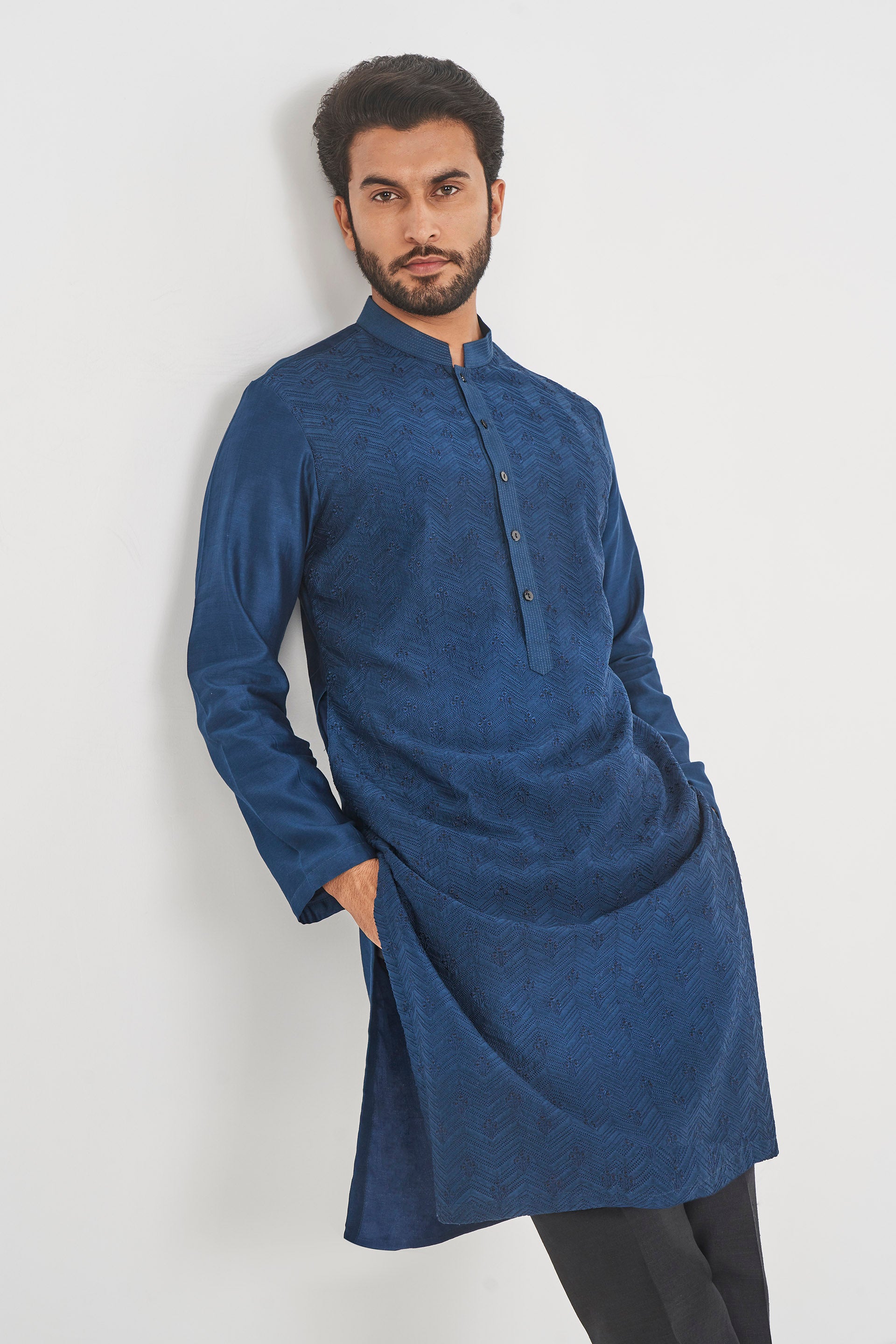 GULZAR KURTA - NAVY