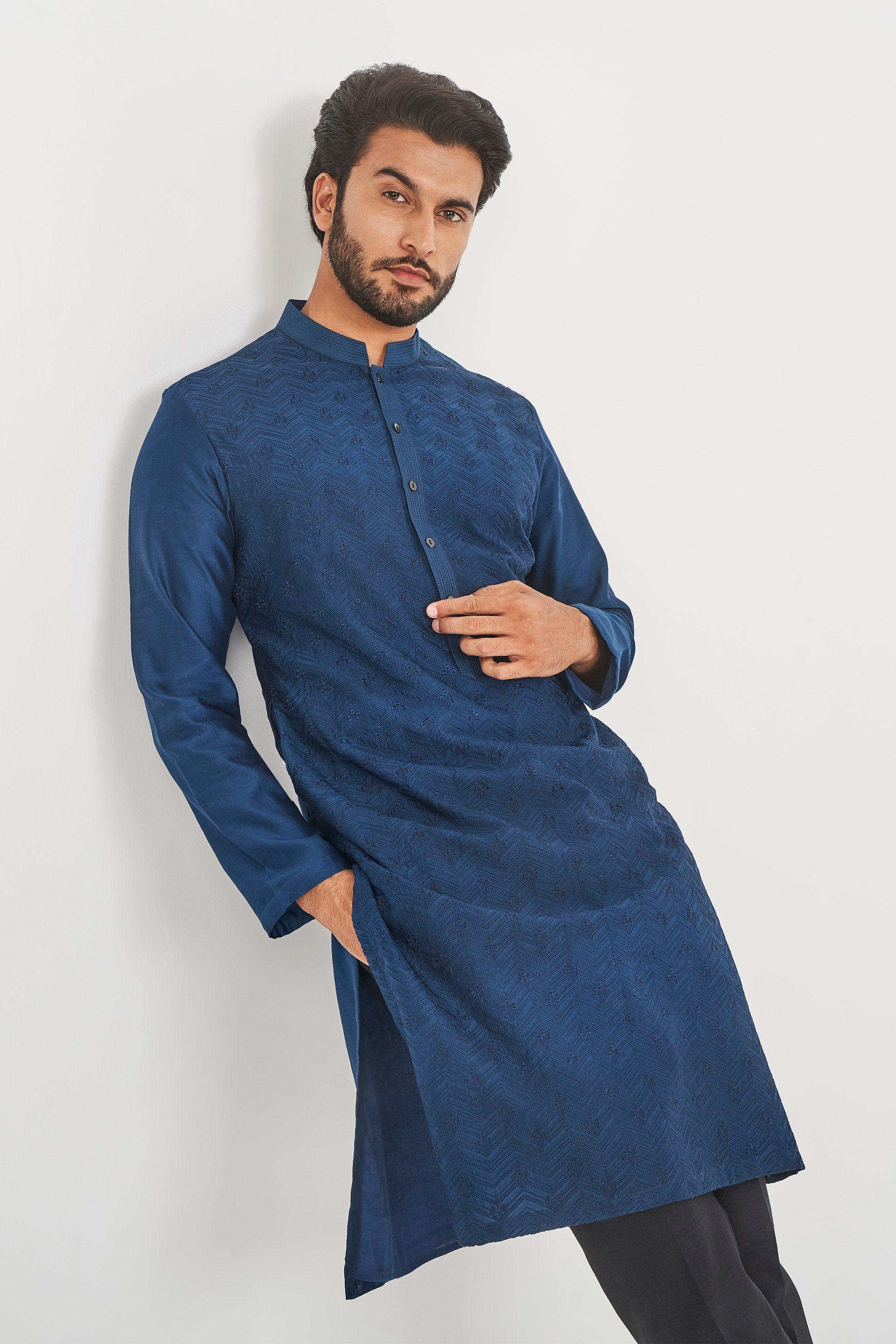GULZAR KURTA - NAVY