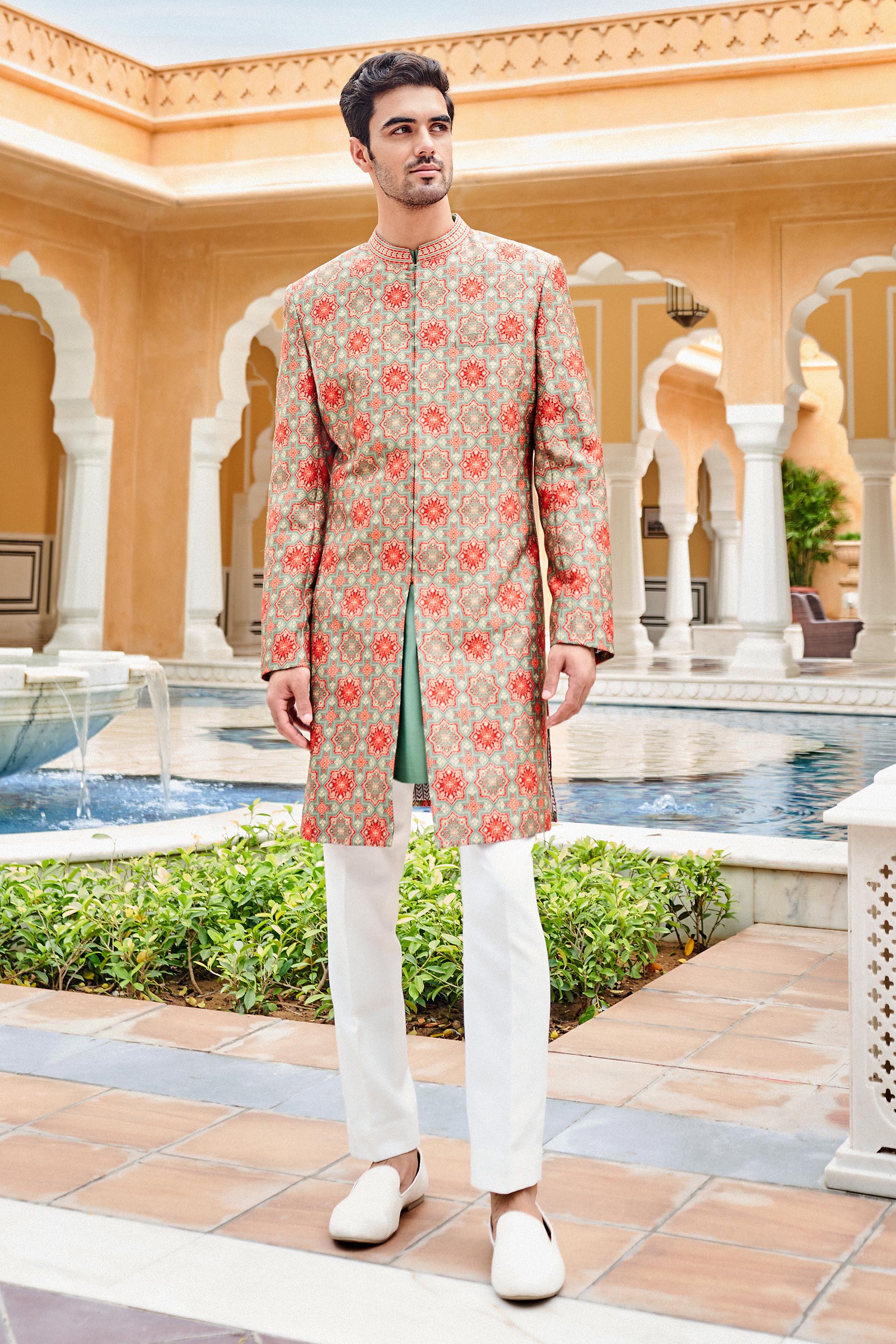 TRISH SHERWANI - SAGE GREEN