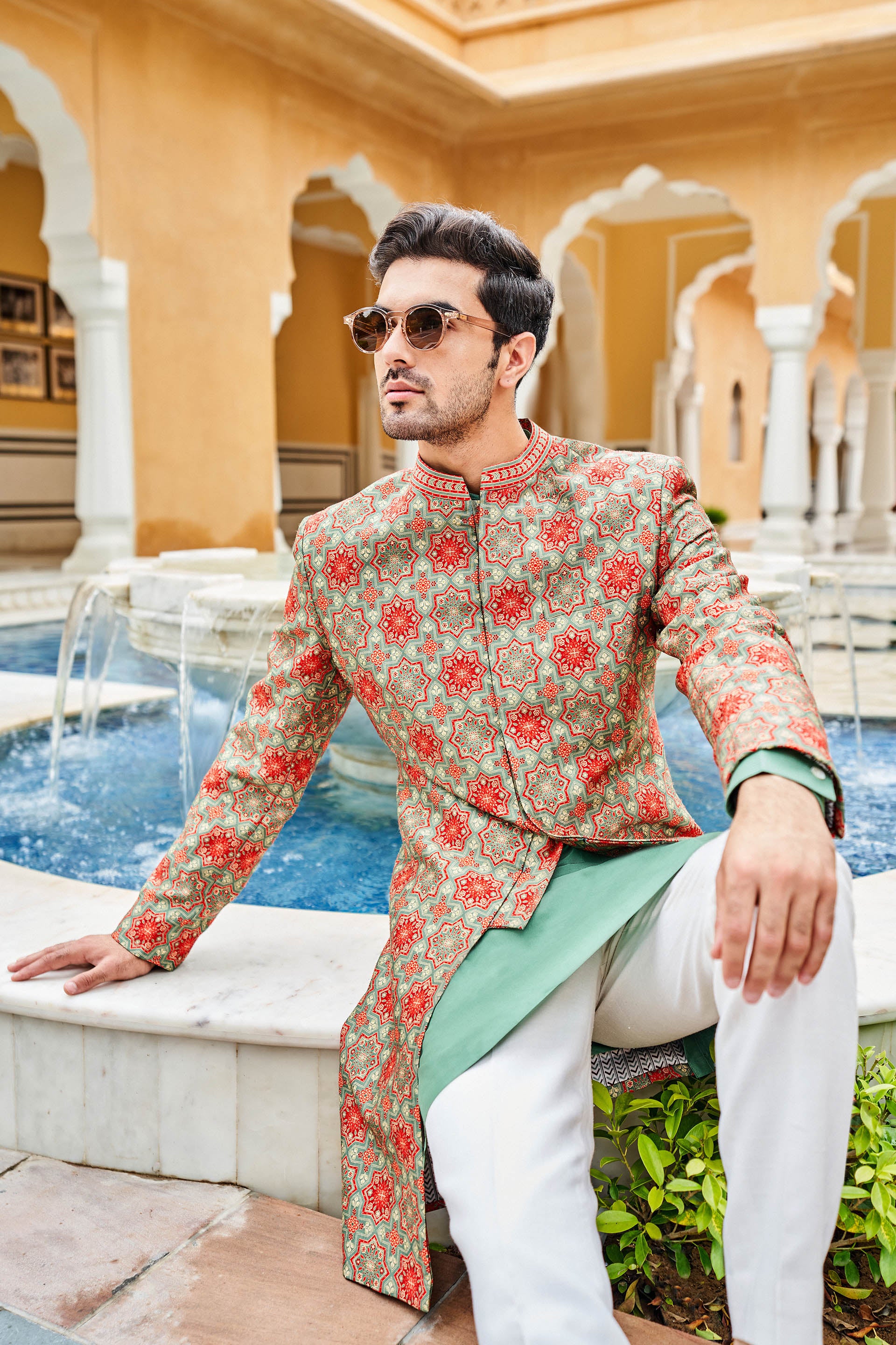 TRISH SHERWANI - SAGE GREEN