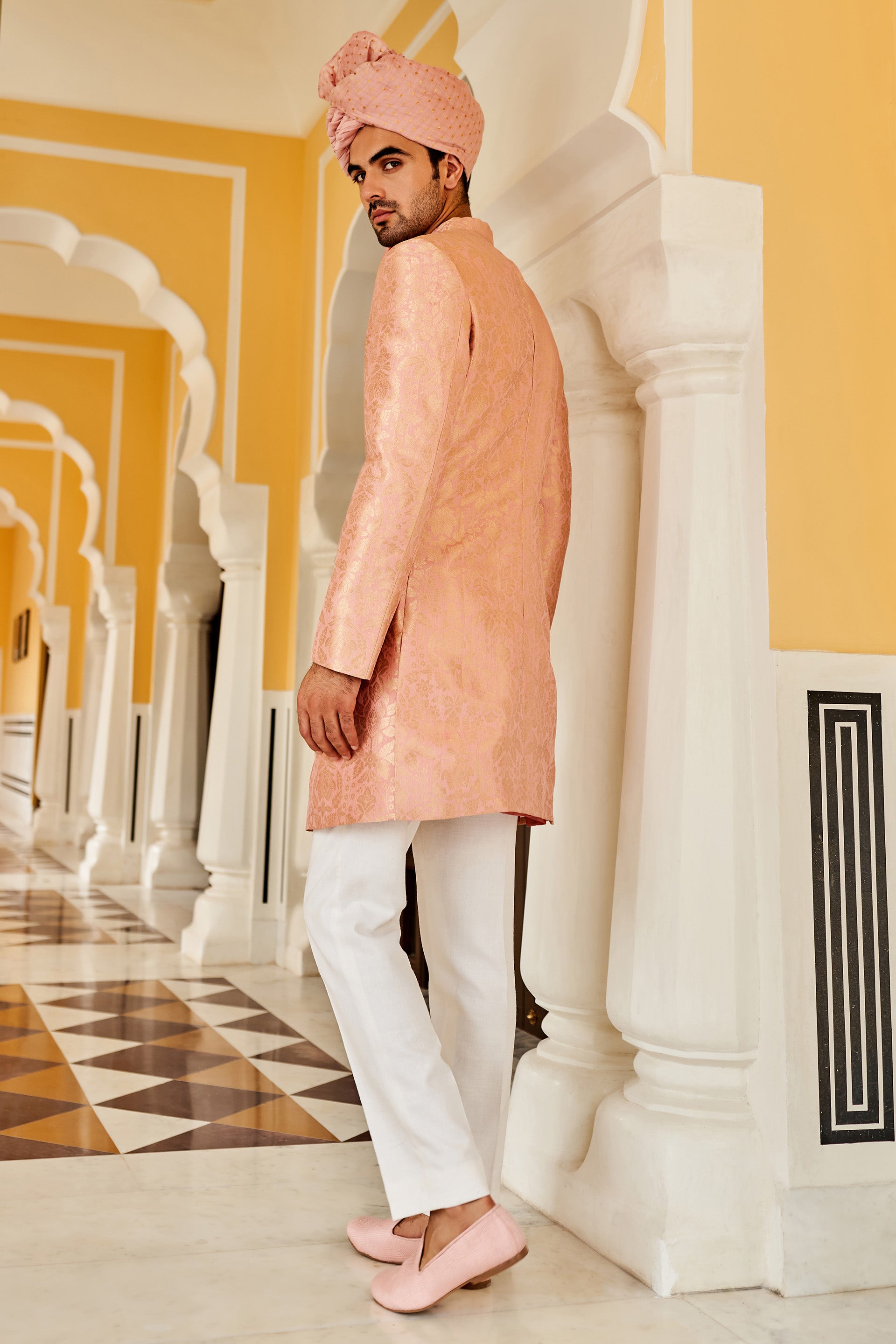 ZAHUR SHERWANI - PINK