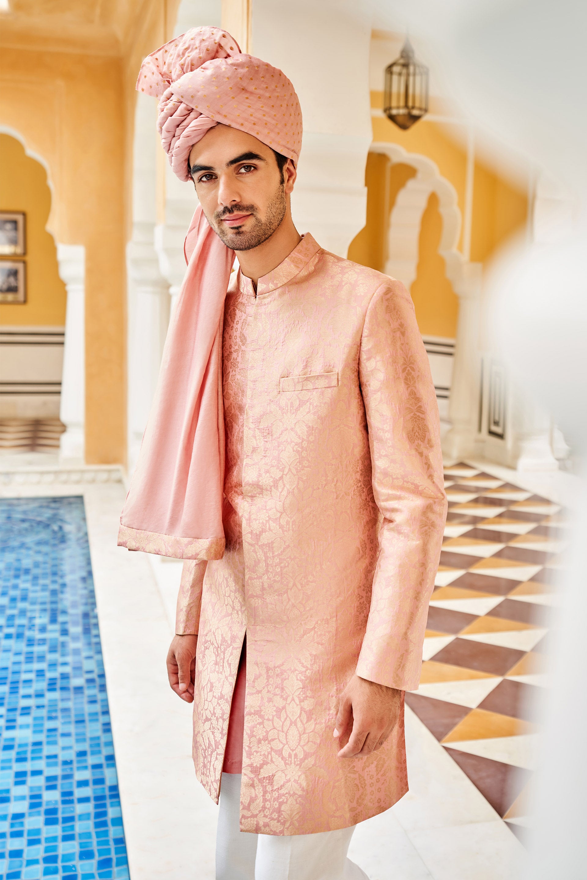 ZAHUR SHERWANI - PINK