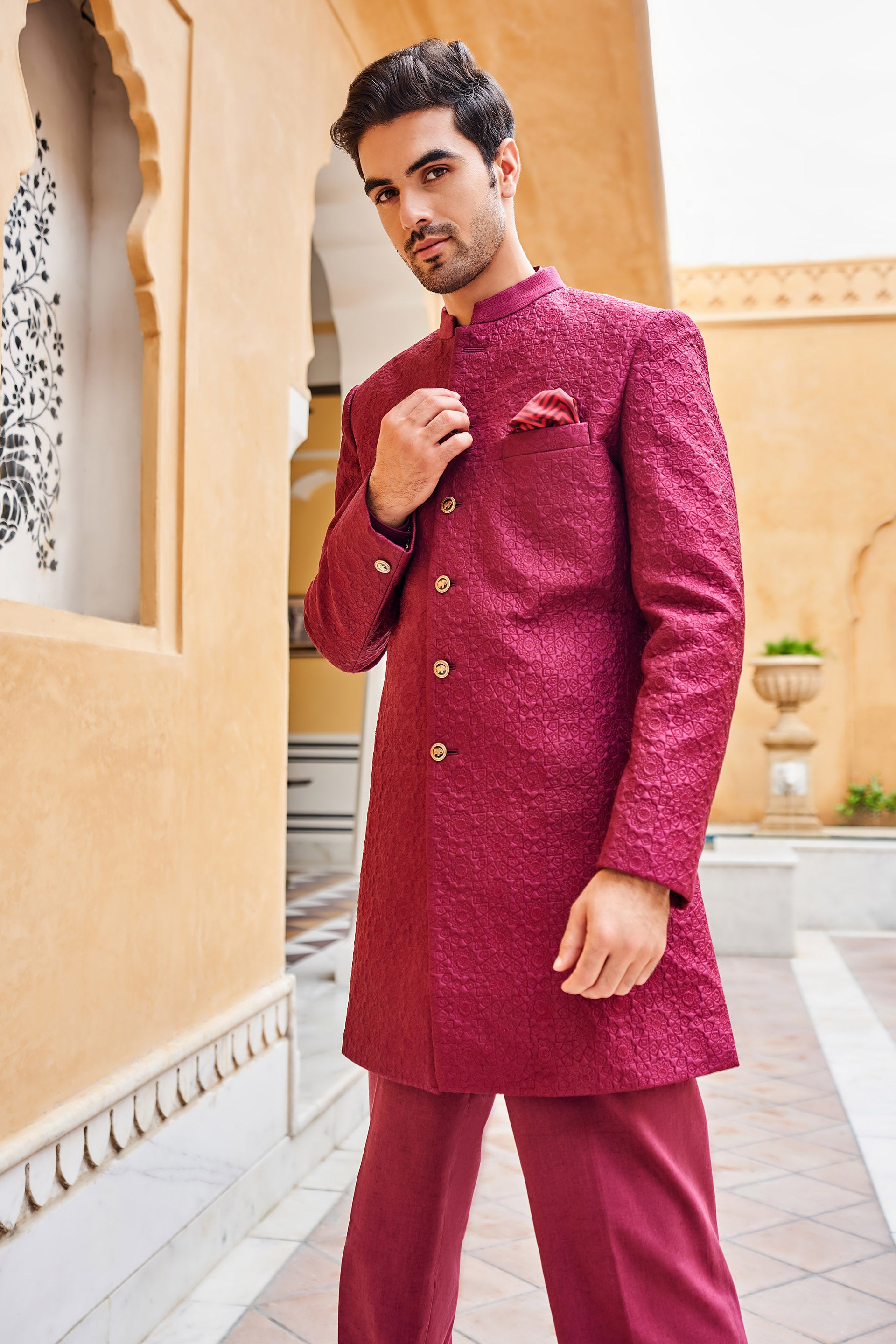 ZEHAB SHERWANI - MAROON