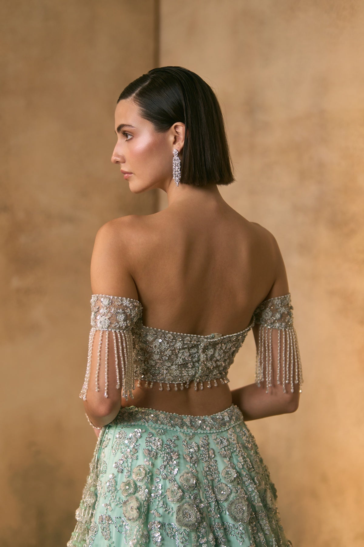 Tiffany Blue Net Lehenga Set