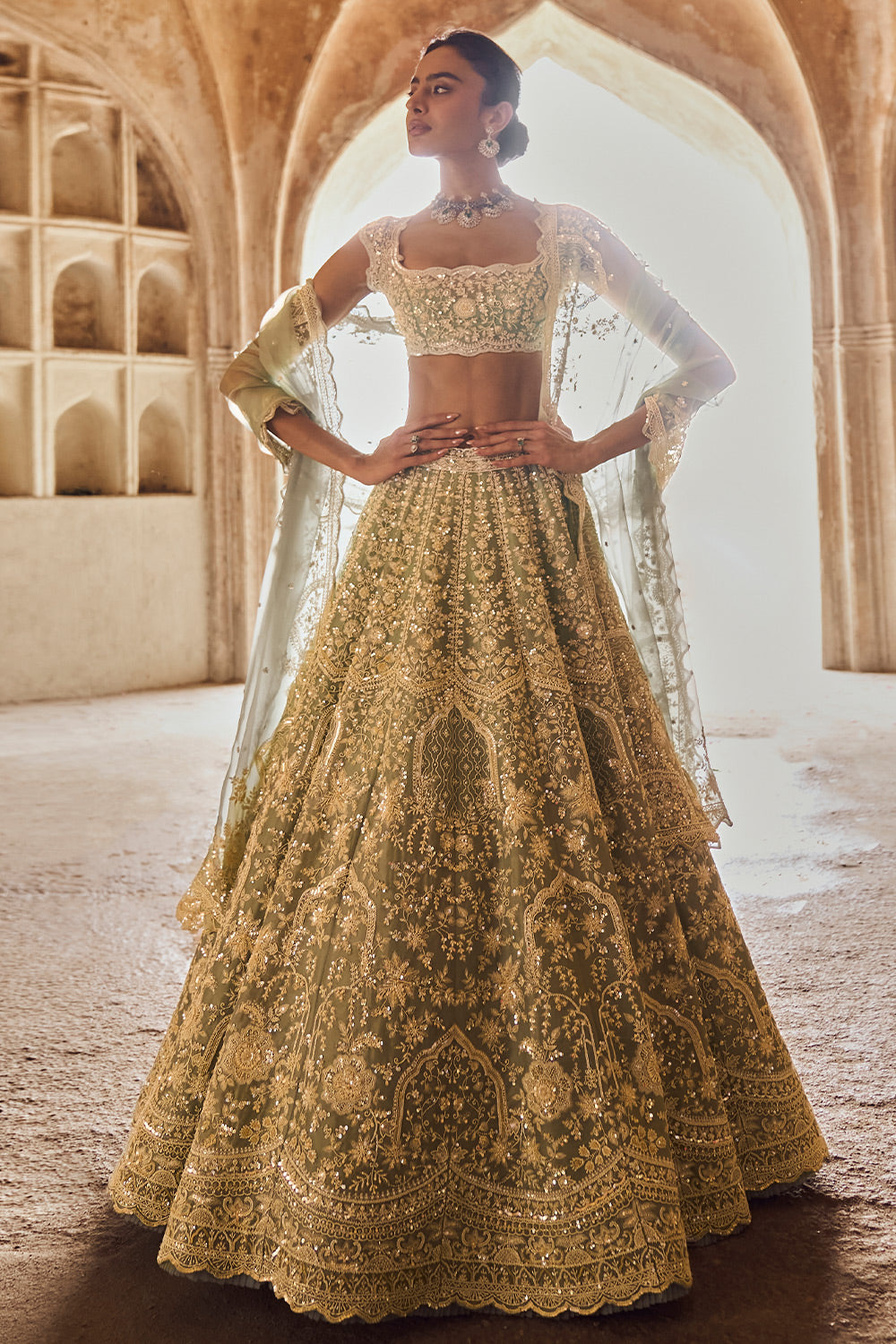 BLUE NAINA LEHENGA SET
