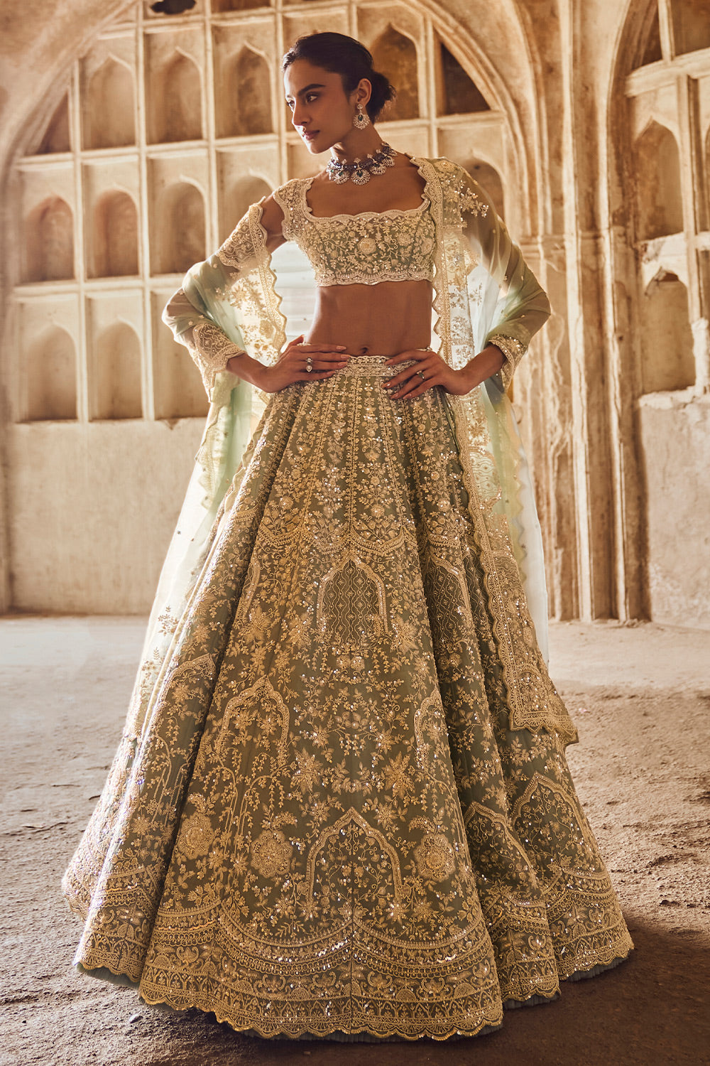 BLUE NAINA LEHENGA SET