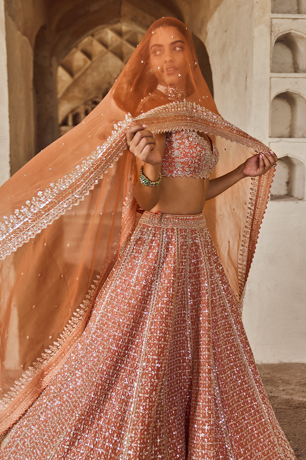 ORANGE LEELA LEHENGA SET
