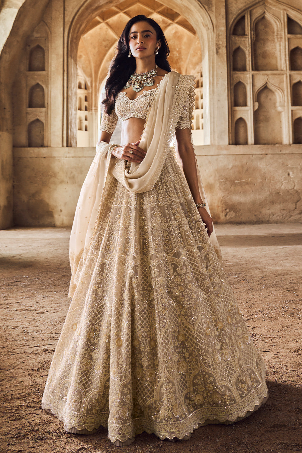 slim fit dress slacks Ivory Gold Appliques Wedding Dresses Sweep/Brush Train Bridal Gown,MW390 main image 1