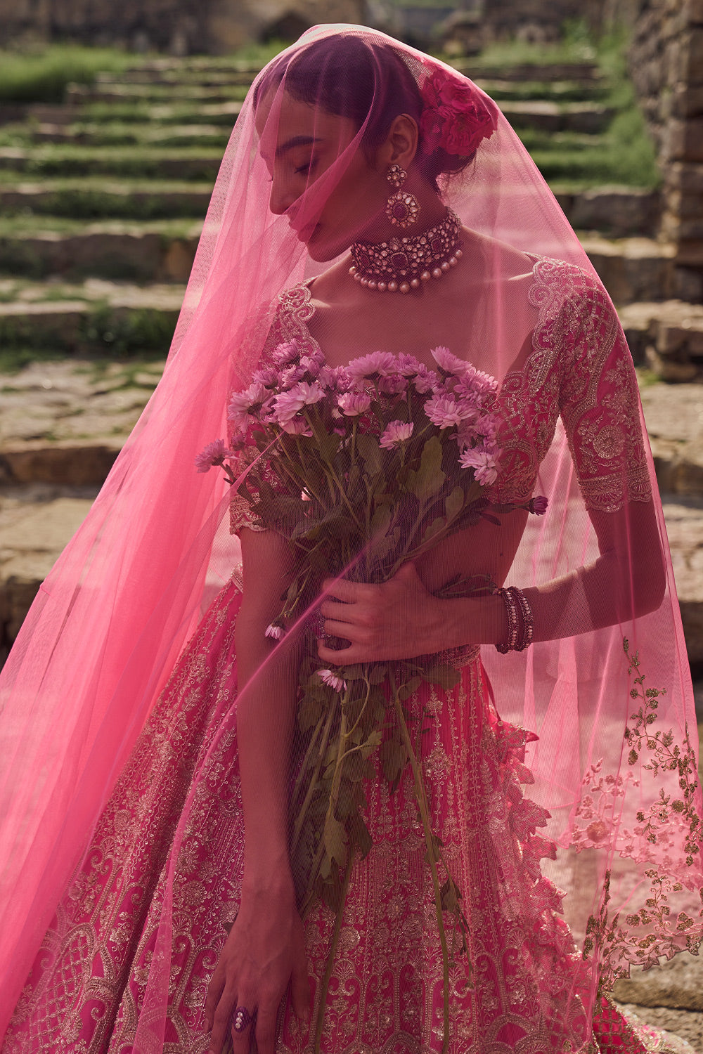 CANDY PINK RHEA LEHENGA SET