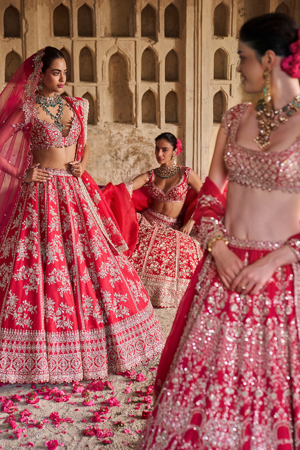 RED ROSHINI LEHENGA SET