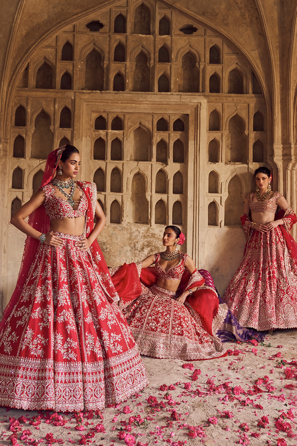RED ROSHINI LEHENGA SET