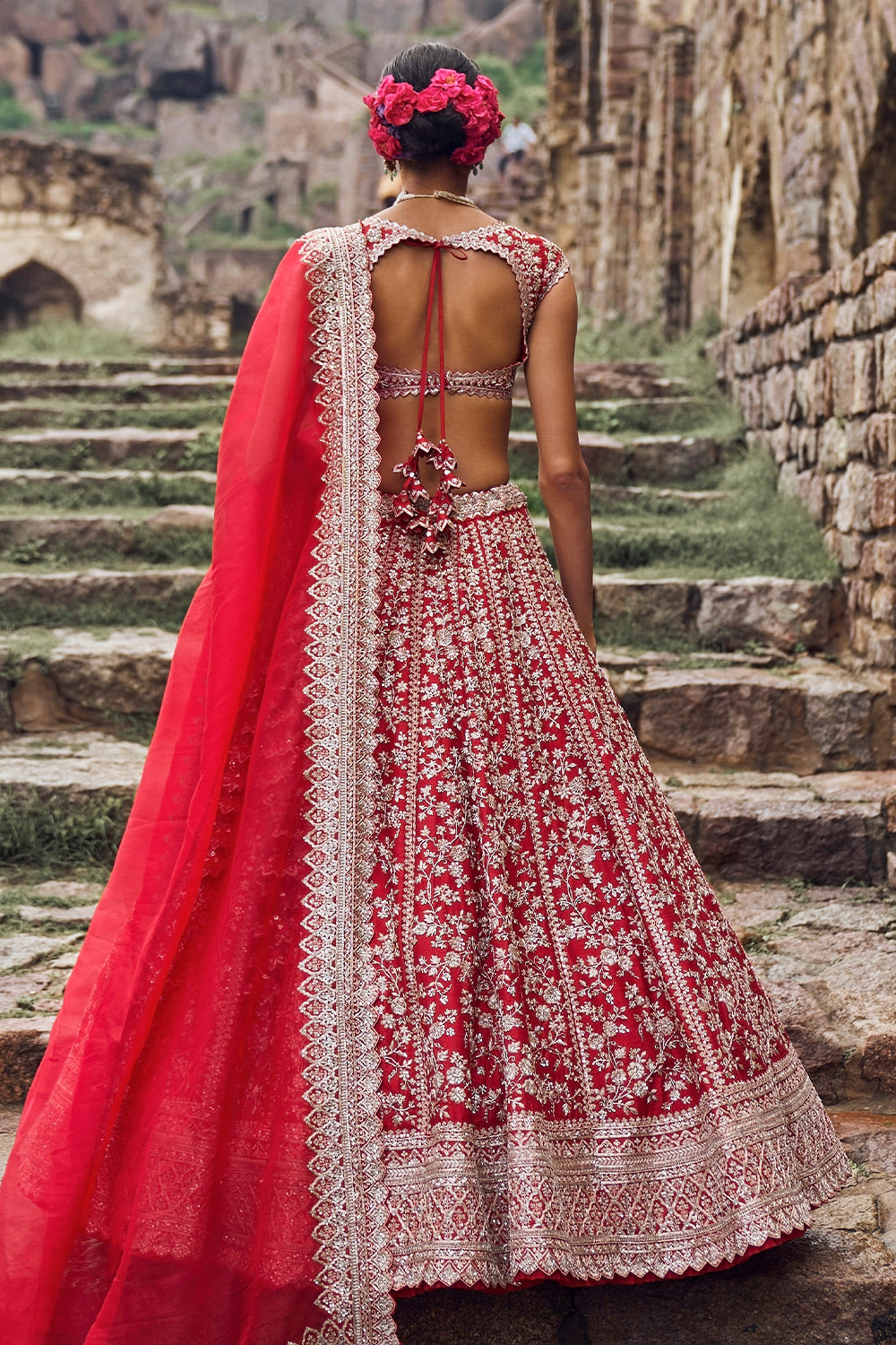 RED DIVILA LEHENGA SET
