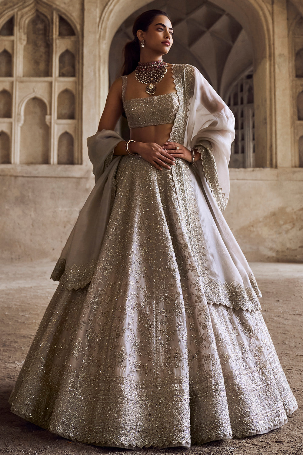IVORY DIVILA LEHENGA SET