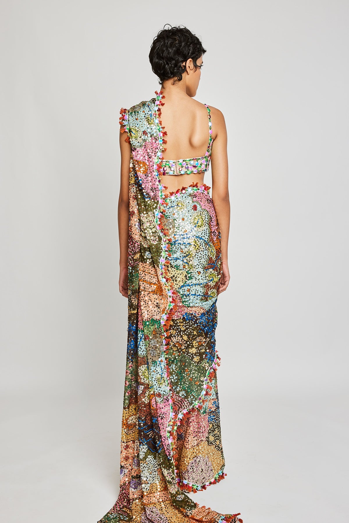 Jully Patel In Rosello - Multicoloured Sequin Saree