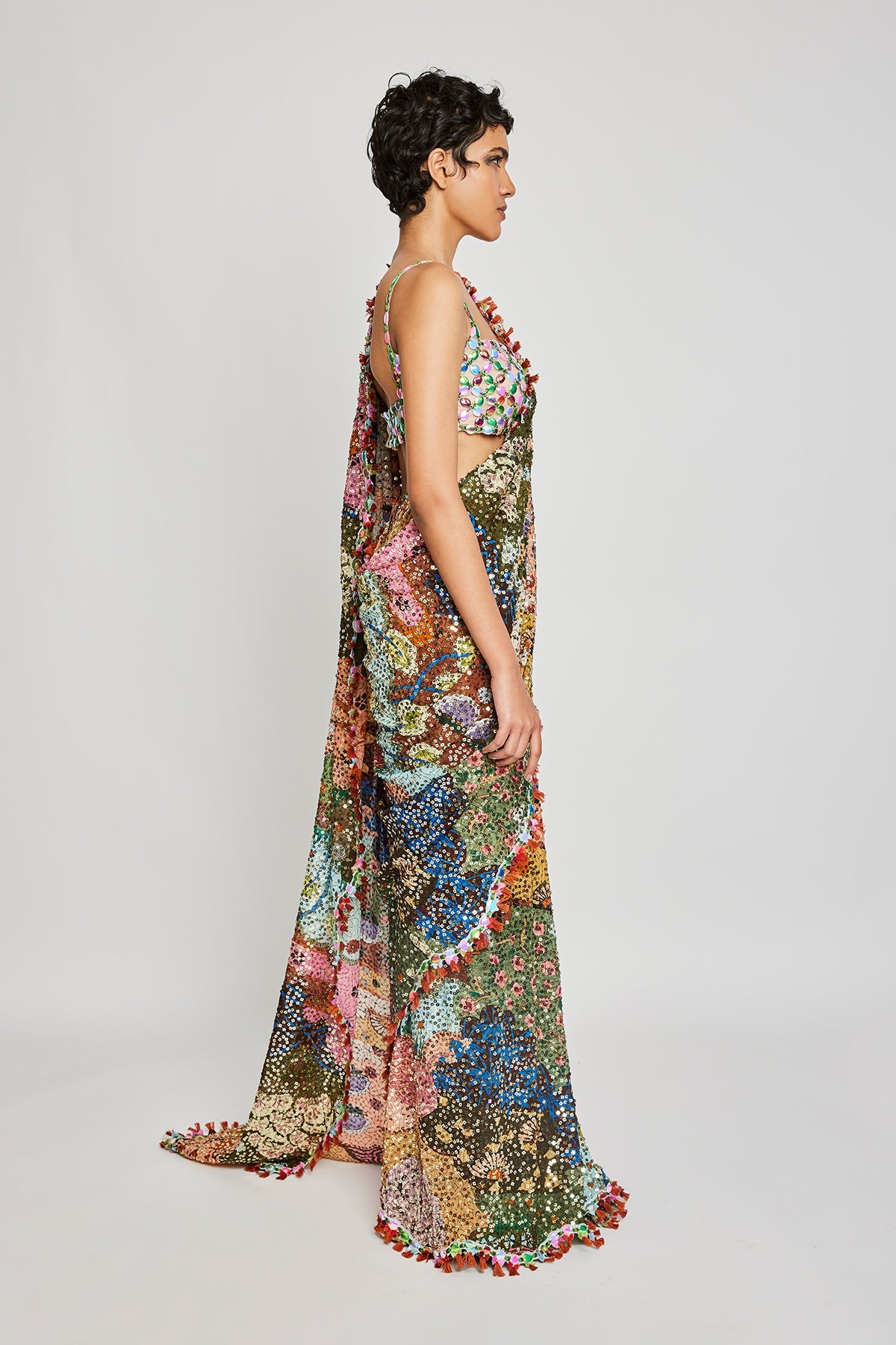 Jully Patel In Rosello - Multicoloured Sequin Saree- Ready to Ship