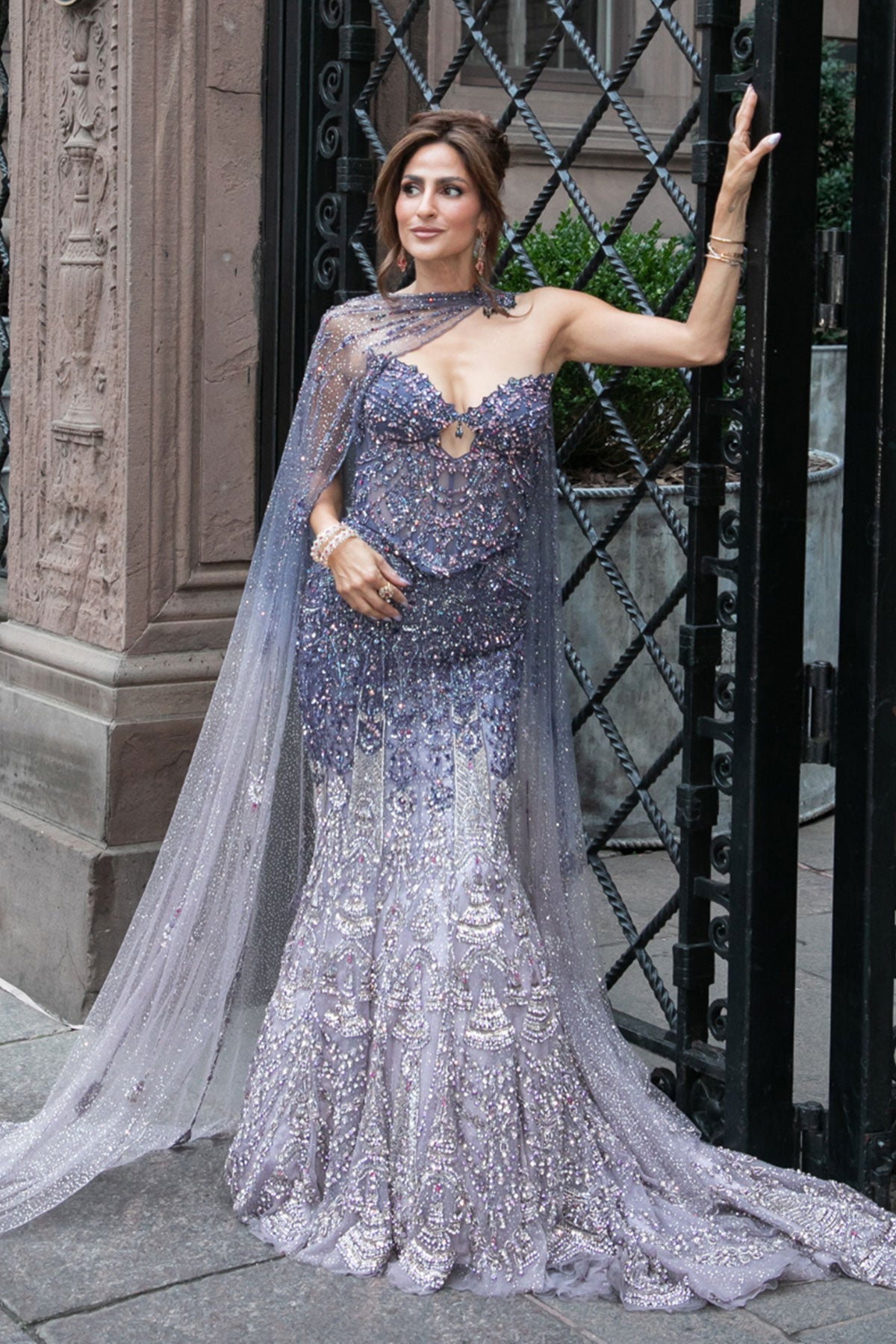 Ami Desai in Aurora Violette Corset & Skirt Set with Dupatta