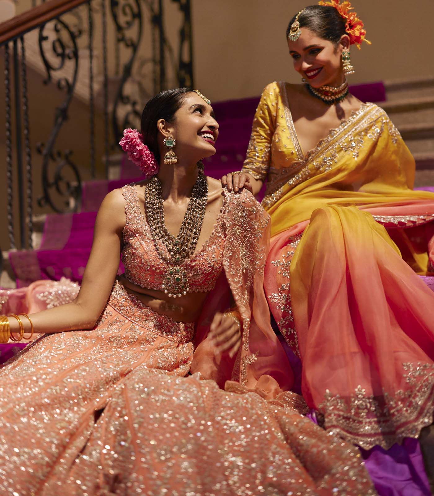 ZARDOZI ZIG ZAG BORDER SAREE SET