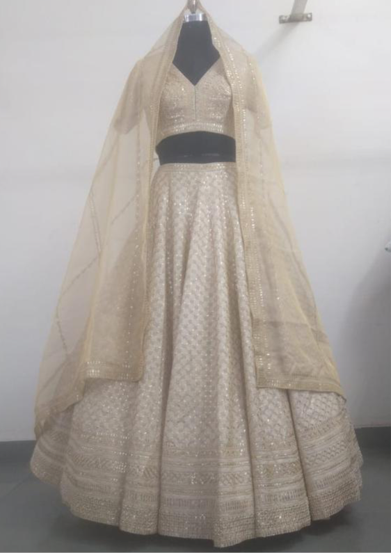 Ivory Gota Patti Lehenga Set - Ready To Ship