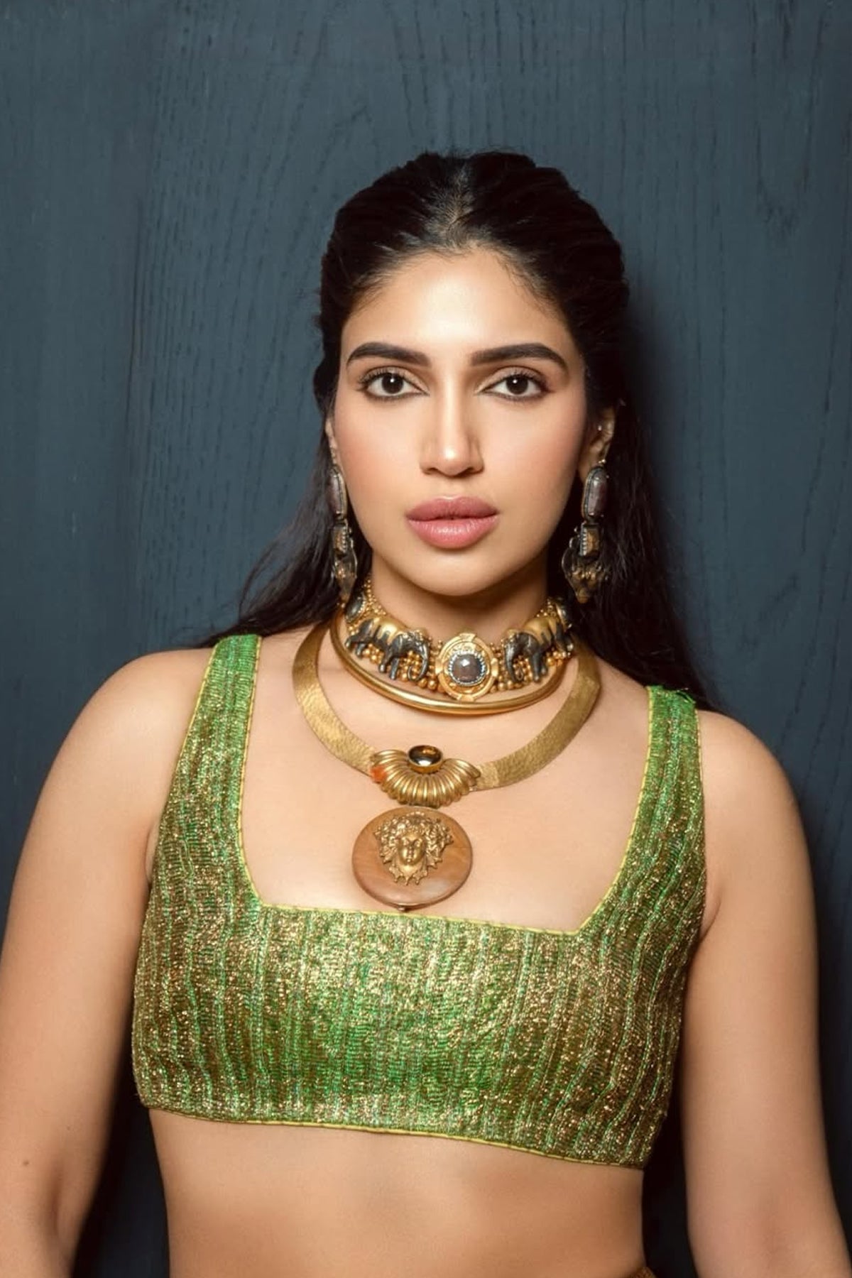 Bhumi Pednekar in Reshm Angoori Lehenga Set
