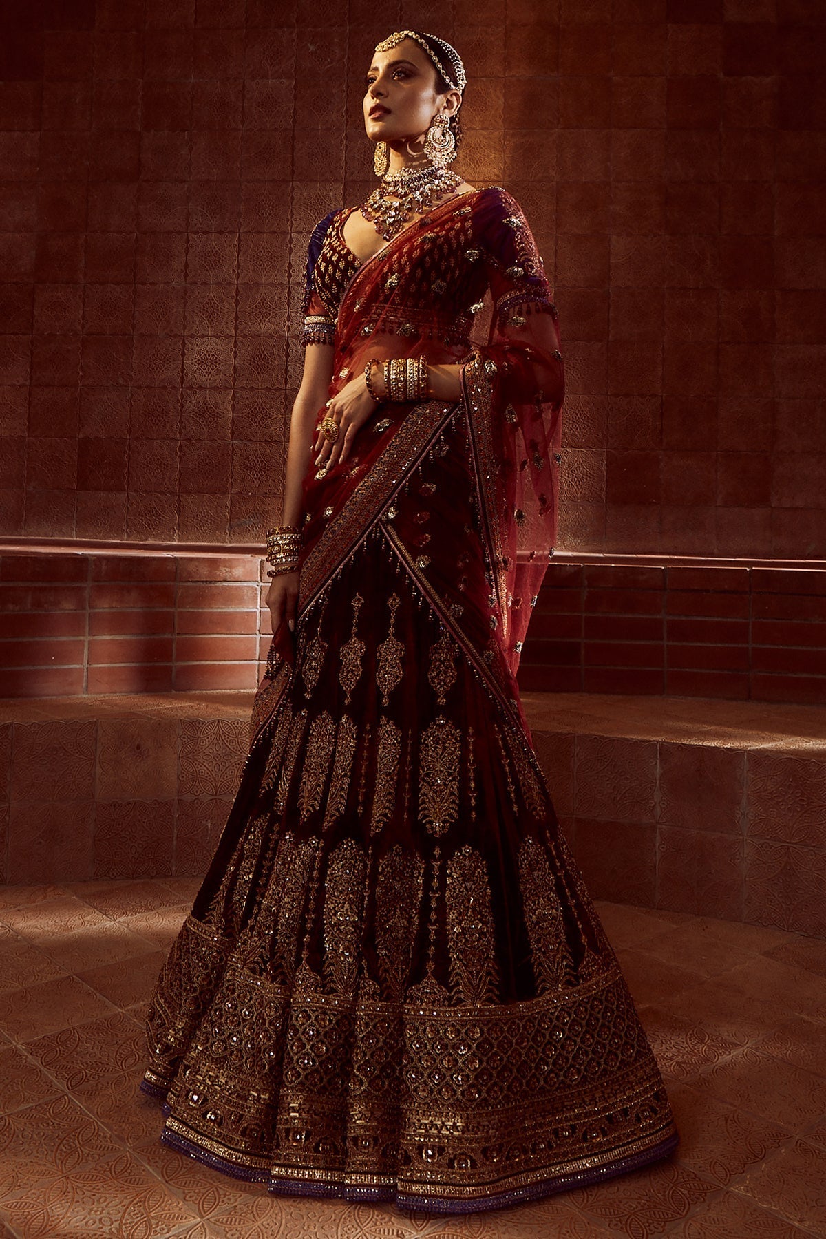 Silk Velvet Lehenga