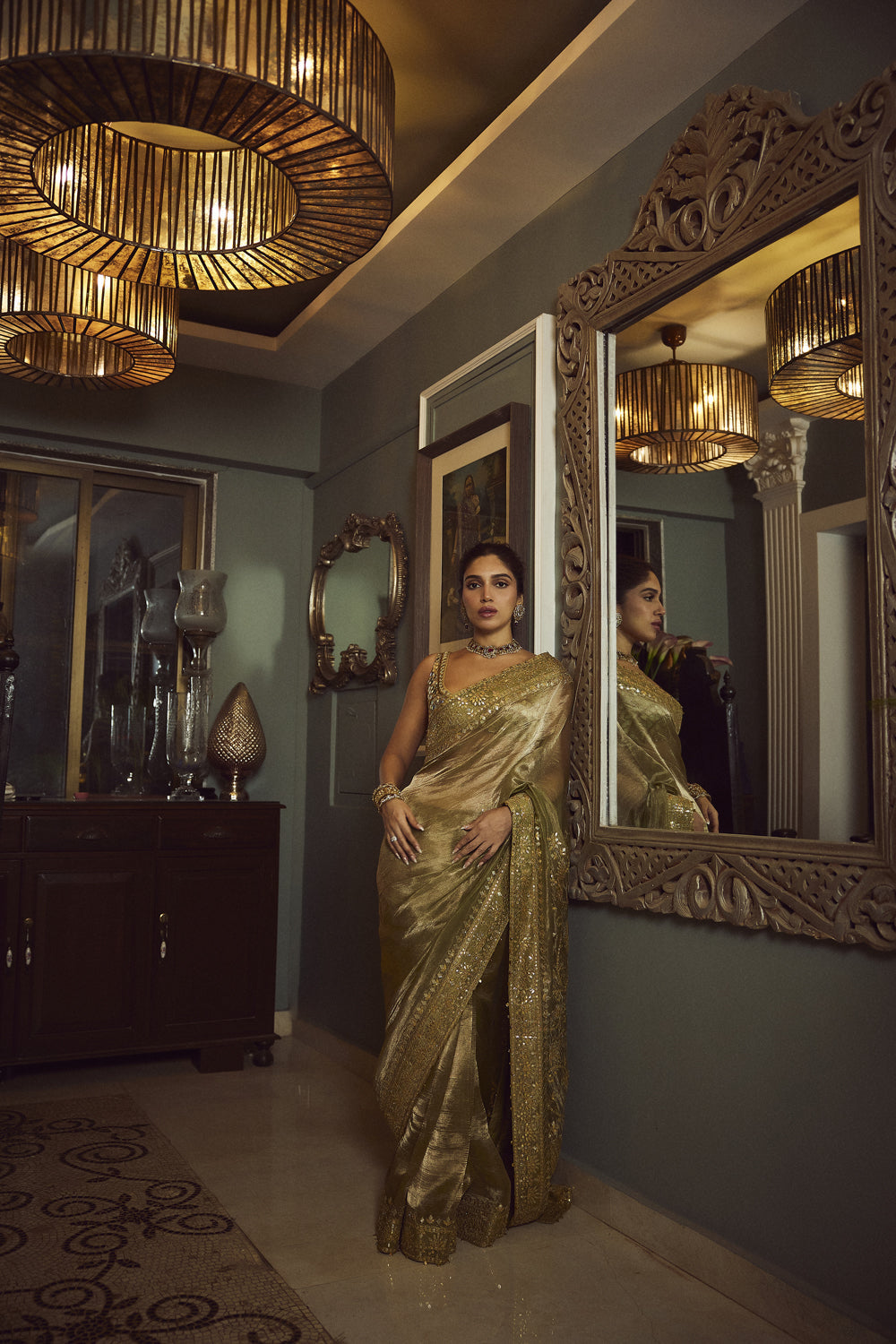 Bhumi Pednekar in Saanjh Sheesh Saree Set