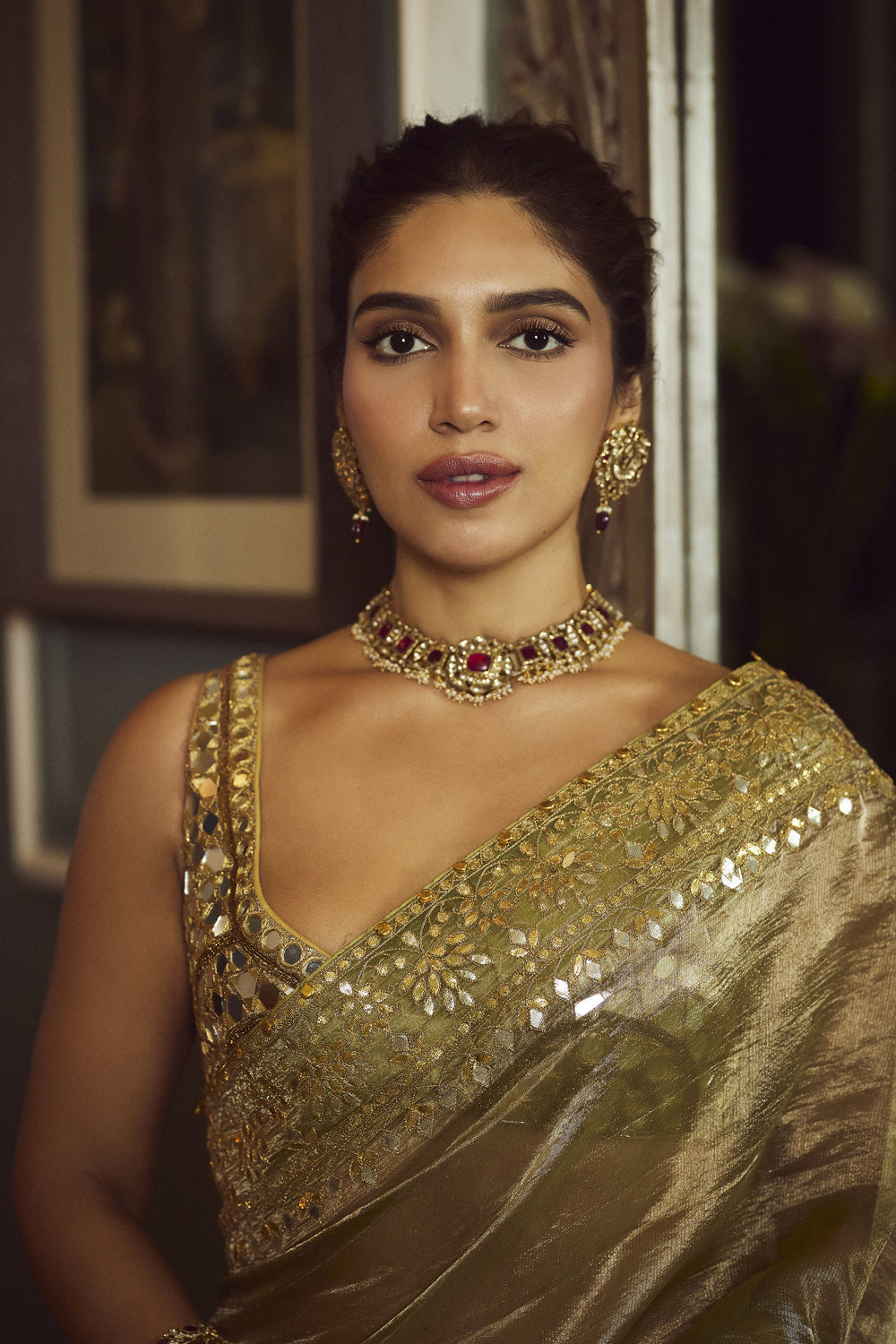 Bhumi Pednekar in Saanjh Sheesh Saree Set